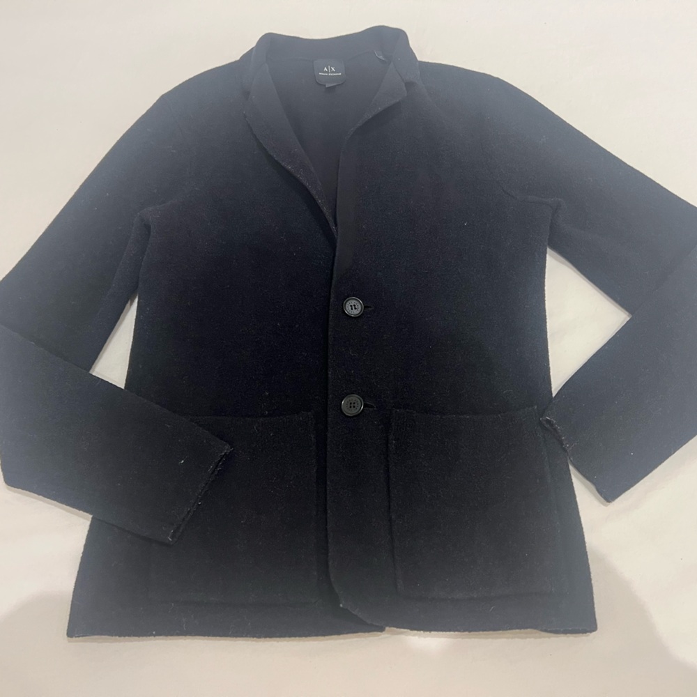 ARMANI Exchange Black Knit Blazer • XS